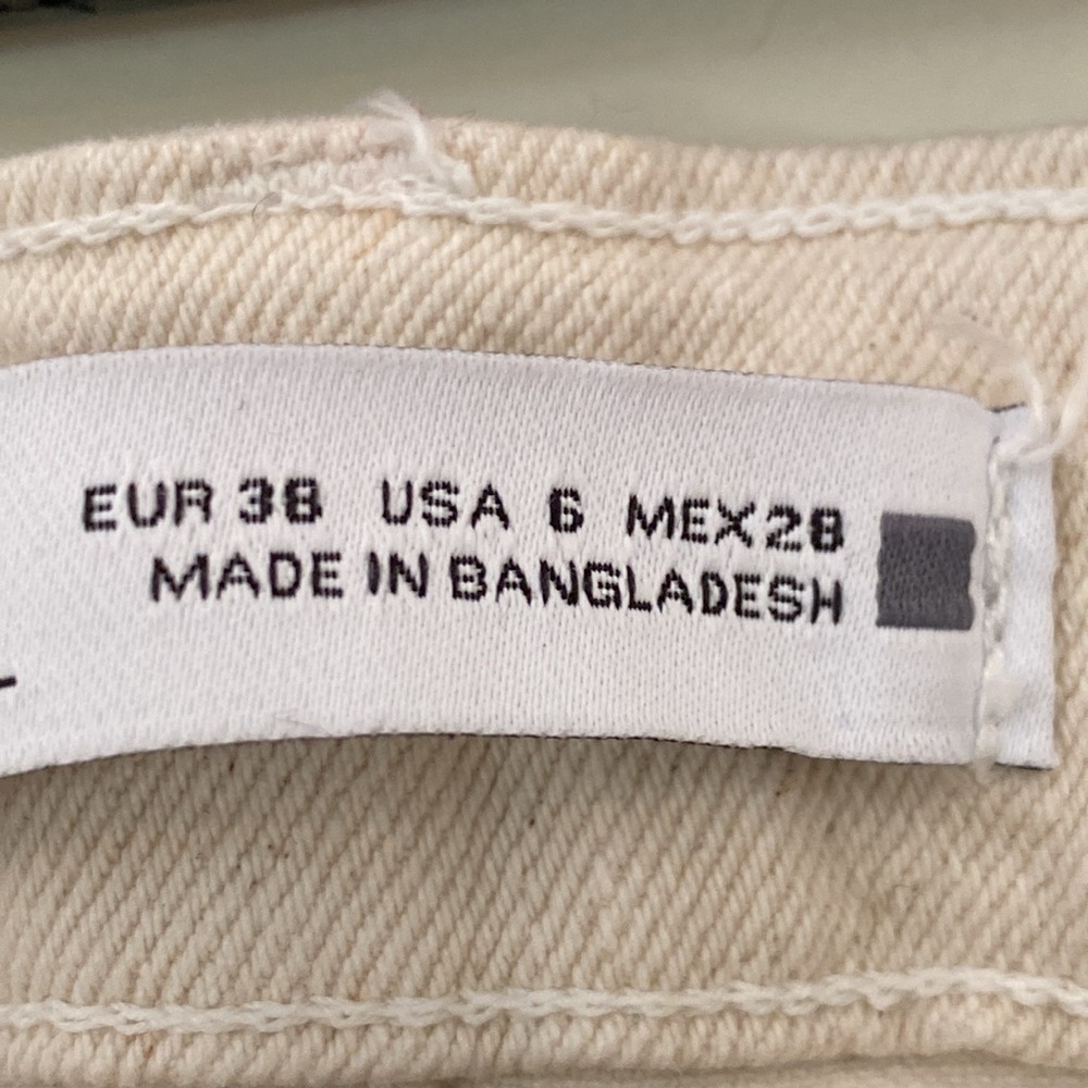 NWT Zara Mini Flare canvas high rise flare leg ankle stretch jeans Sz 6 - Picture 4 of 10
